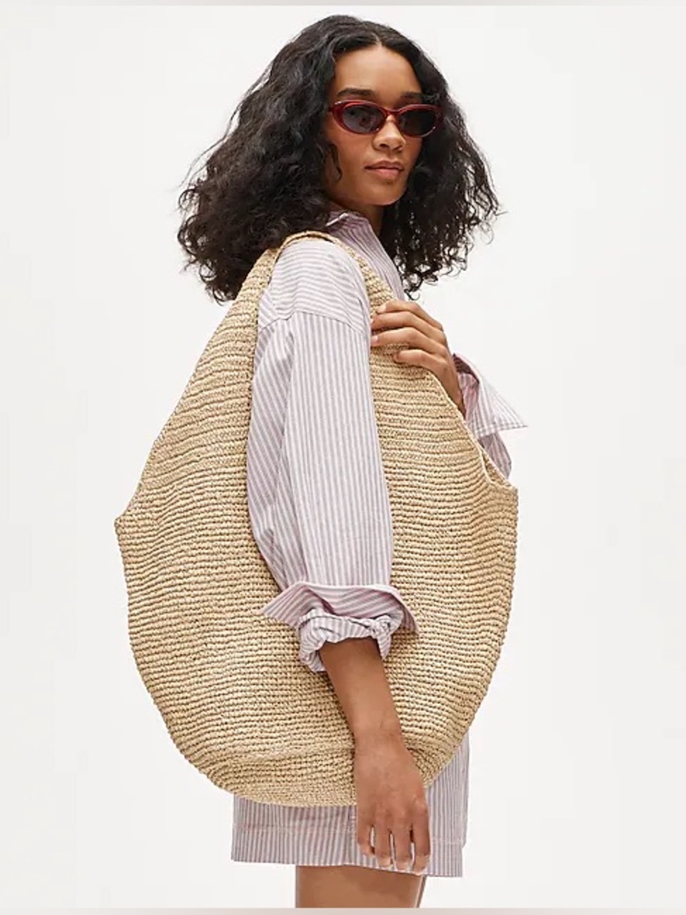 NWOT J.Crew Large Handwoven Straw Tote Slouchy Shoulder Bag $188